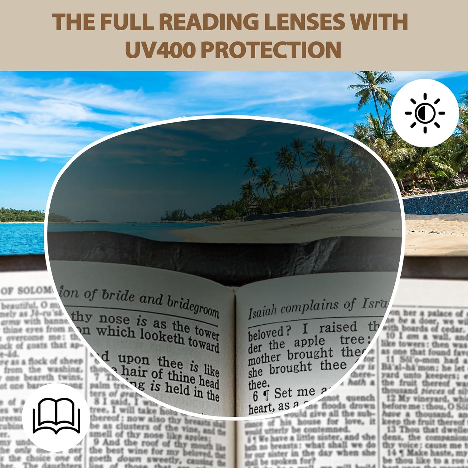 IGnaef Reading Sunglasses for Women, Full Lens Outdoor Readers Sunglasses UV400 Protection IF6101 - Image 3