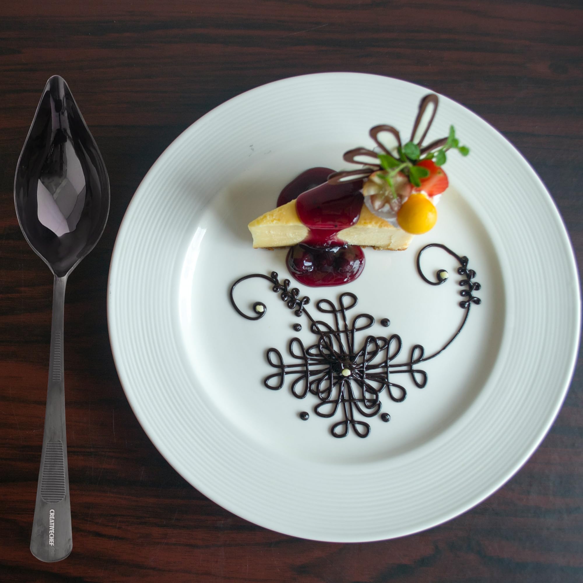CREATIVECHEF Satz von 10 Küchenzangen Chef Plating Tools Culinary Kit, Präzisionszangen Spezialität Chef Plating Kit für die Dekoration von Lebensmitteln, professionelle Küche Geheimnis, schwarz (7)
