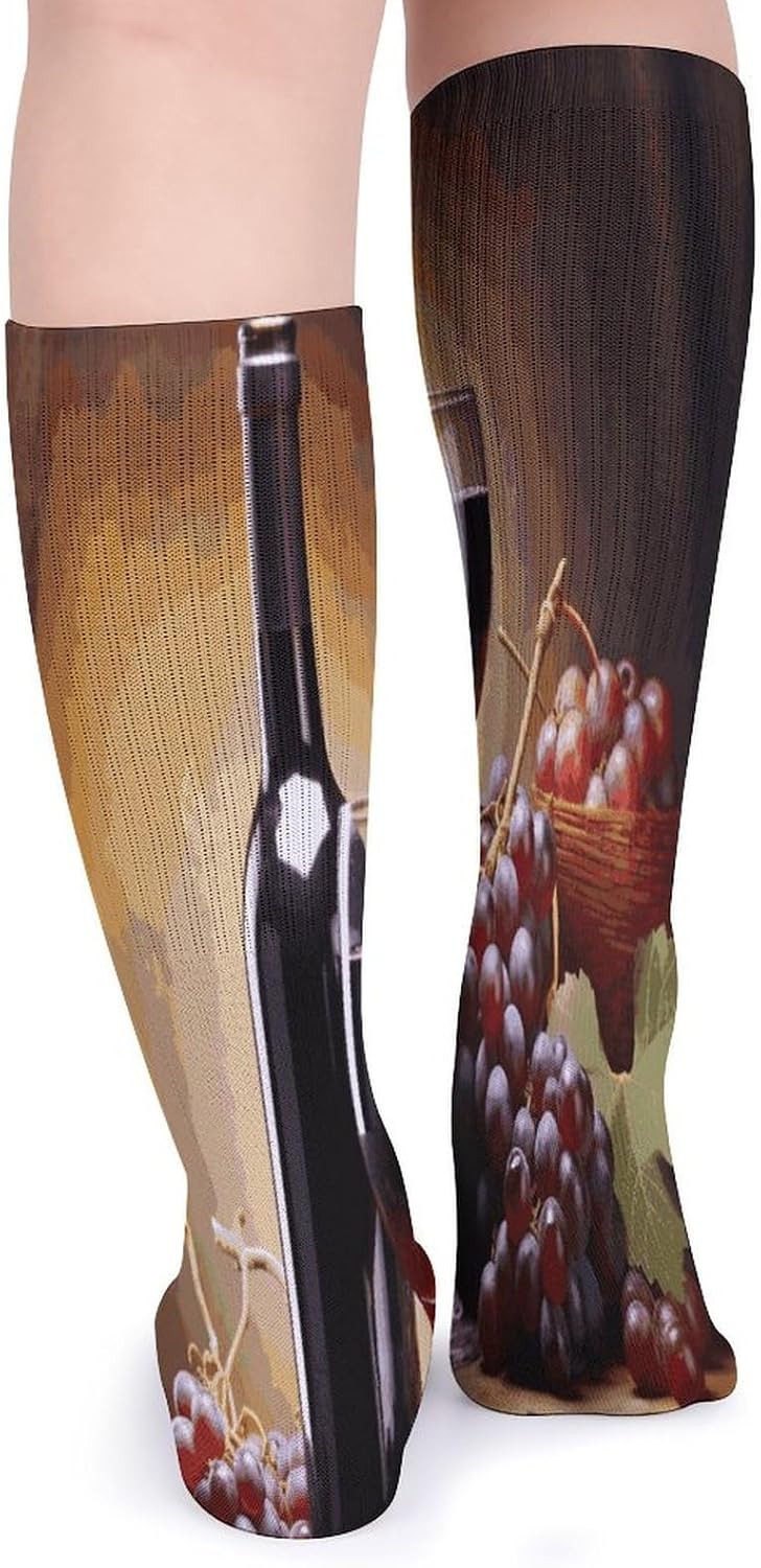 Grape Wine Stocking - Cute Casual Long Athletic,Crew Sock for Men Women,Running Socks Soft Breathable for Gift