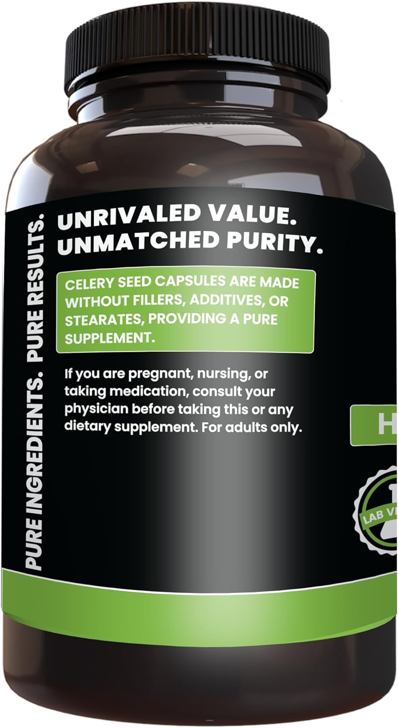 Pure Original Ingredients Celery Seed (365 Capsules) No Magnesium Or Rice Fillers, Always Pure, Lab Verified