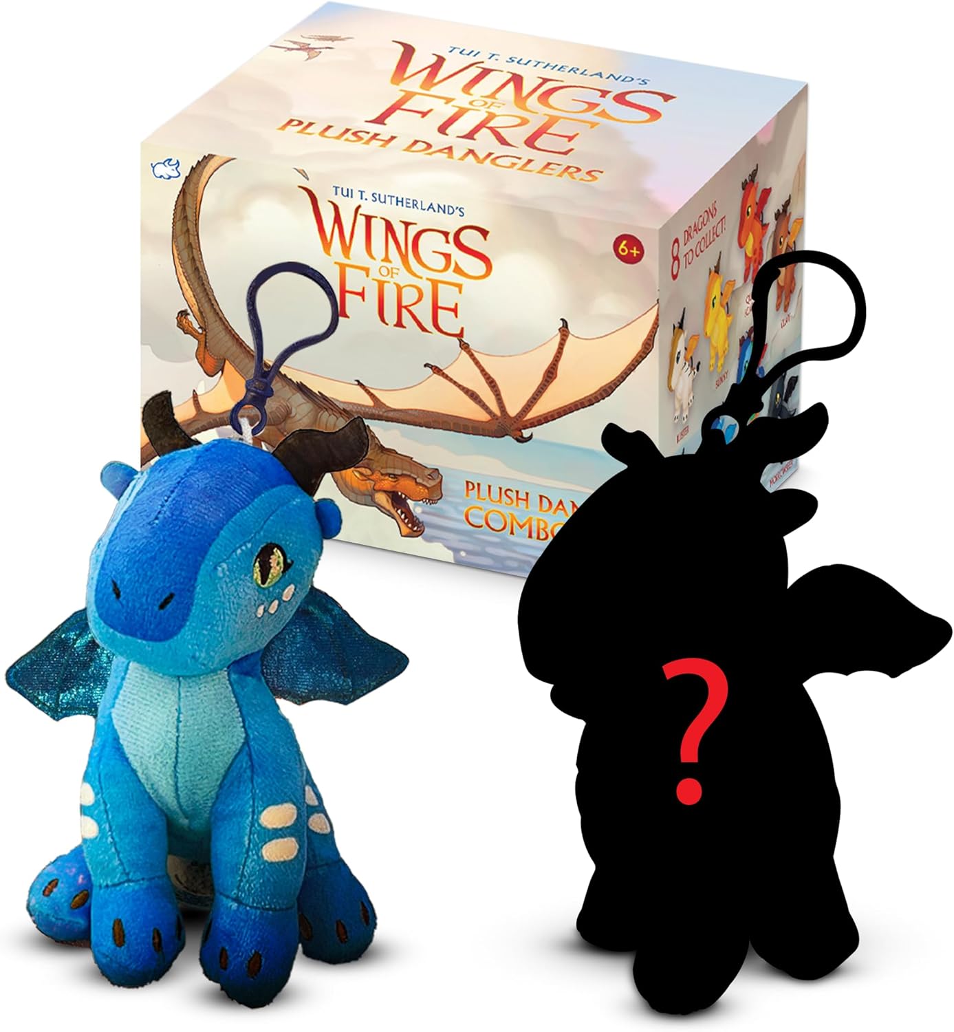Tui T. Sutherland's - Wings of Fire Dragon Plush Stuffed Animal - Glory & Mystery Dragon Combo Box - Soft Stuffed Animal Dangler Toy - Collectible Dragon Plushies for Kids - 2 Dragons Per Box