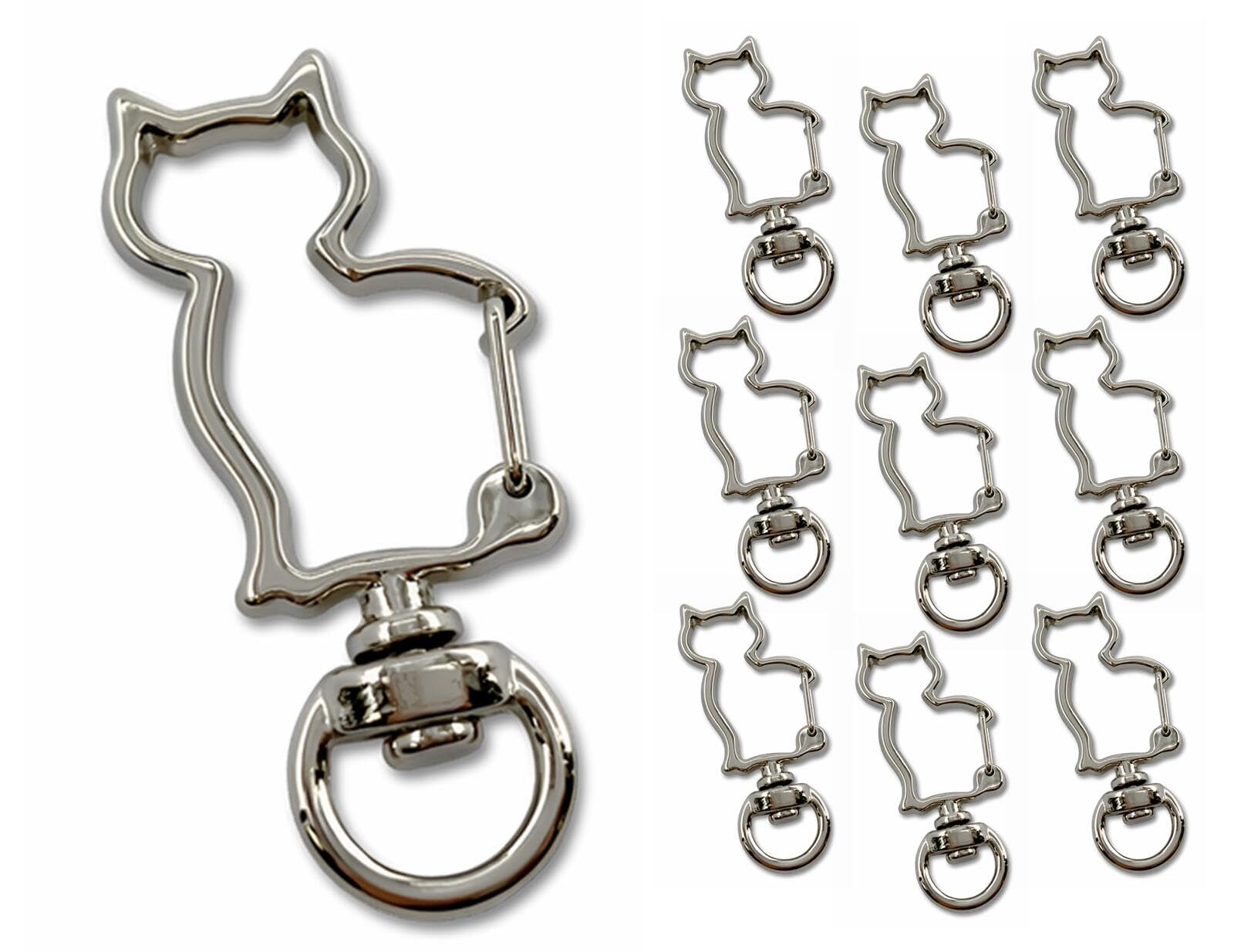 Amazon | 「キ08」 20個入 キーホルダー パーツ 猫 ネコ ナスカン 