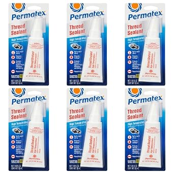 Permatex 59235-6PK High Temperature Thread Sealant, 50 ml Pack of 6