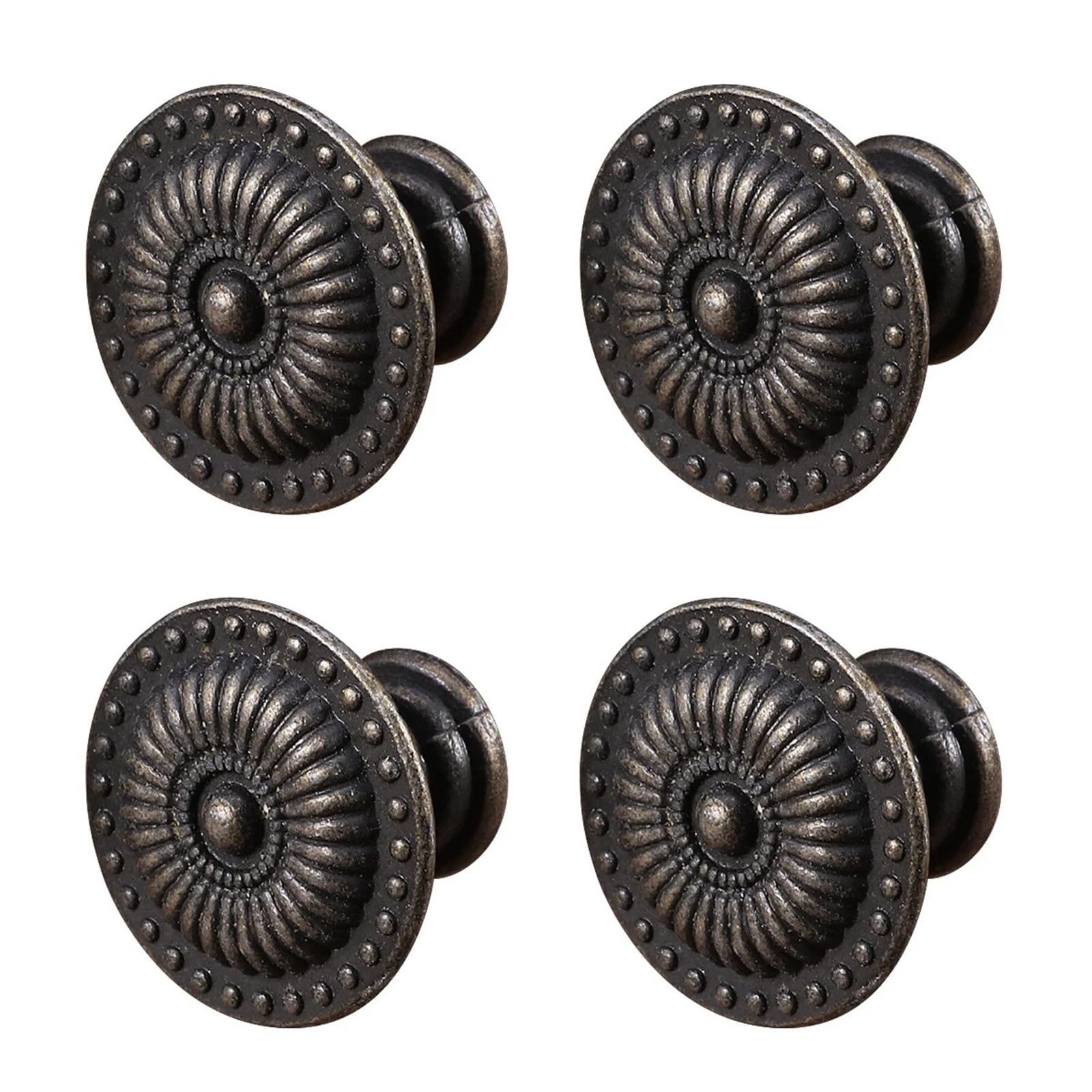 LSNNMU 4Pcs Elegant Bronze Cabinet Knobs Long Lasting for Drawers Chests Cupboards Home Decor Knob for Cupboard