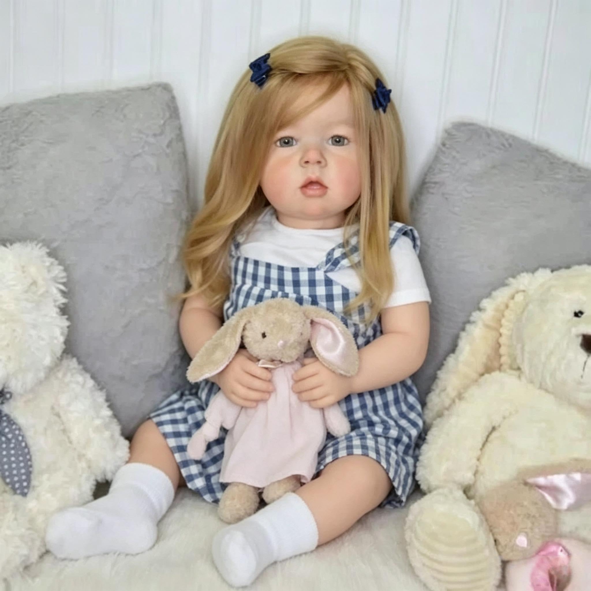 RXDOLL 71 cm Reborn lalki dla maluchów, miękkie, winylowe kończyny, tkanina, ciało, realistyczne lalki dla dziewczynek z ukorzenionymi włosami, realistyczna lalka noworodka, prawdziwy rozmiar, Reborn