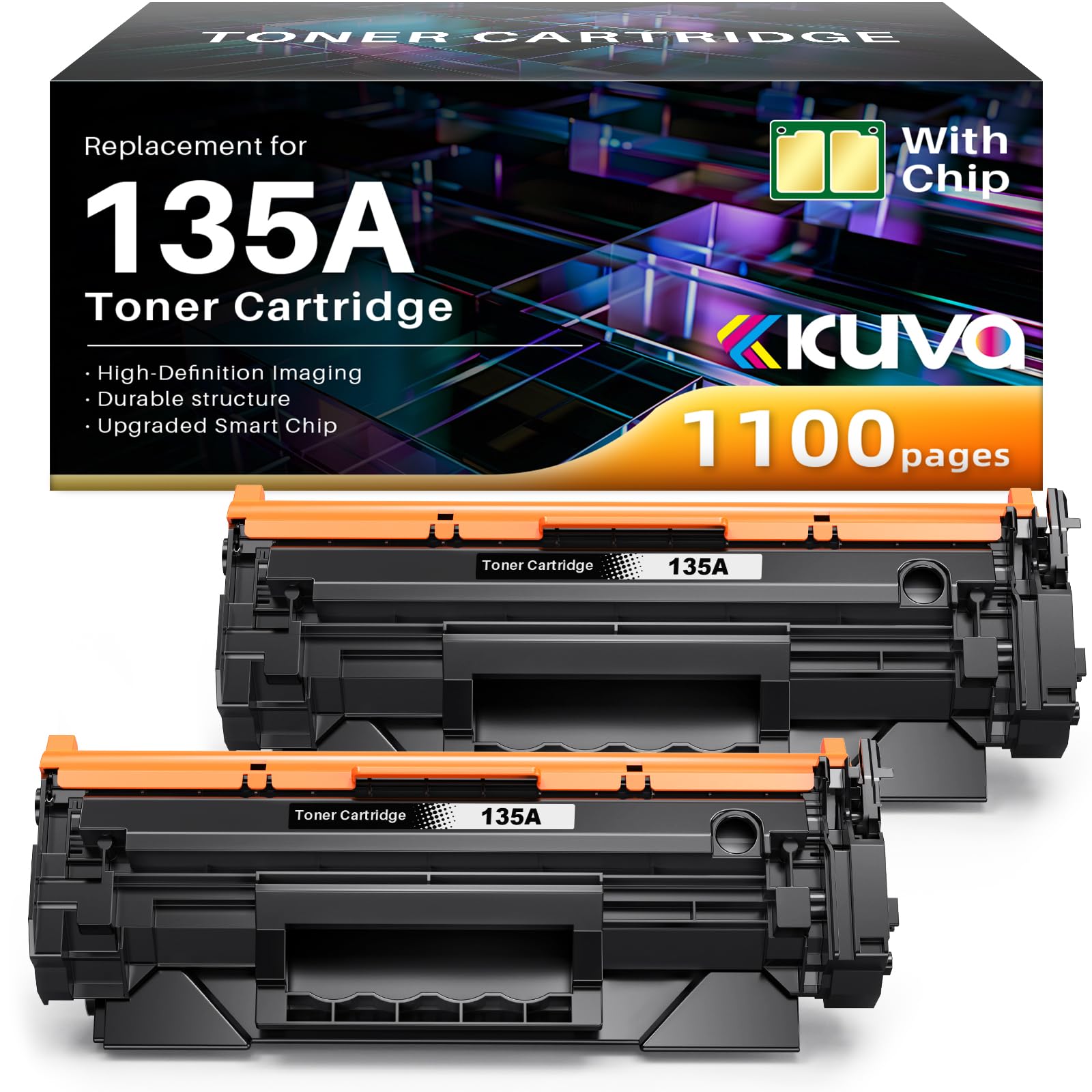 Kuva Toner 135A W1350A (MIT CHIP) compatibile con HP 135A 135X W135X compatibile con Laserjet MFP M234dw M234sdw M234sdn M234dwn M209dw M209dwn M234 M209 (2 nero)