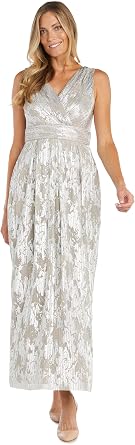 Womens Long Metallic Printed Gown