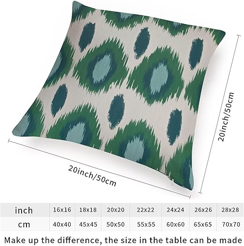 Miniatura 2 de Fundas de cojín Ikat verde pavo real y aguamarina antiguo verde oscuro Bukhara Ikat, almohada cuadrada decorativa para el hogar, funda de almohada