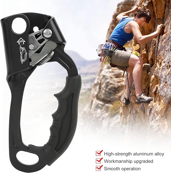 Climbing Hand Ascender Right Hand Rock Climbing Tree Arborist Rappelling Gear Equipment Rope Clamp for 8~12MM Rope