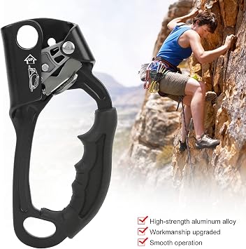 Climbing Hand Ascender Right Hand Rock Climbing Tree Arborist Rappelling Gear Equipment Rope Clamp for 8~12MM Rope