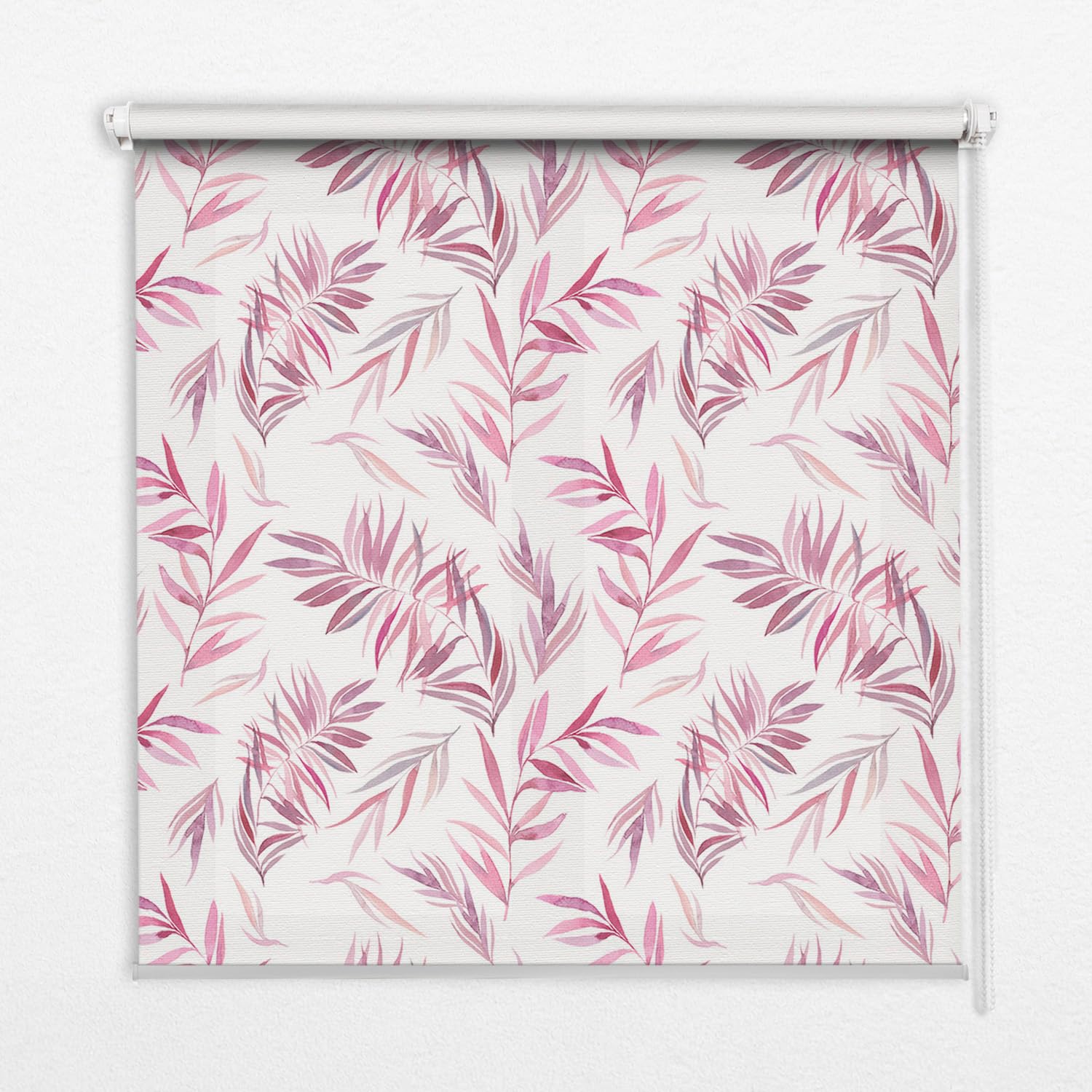 Store enrouleur sans perçage perméable 140x180cm tamisant aux feuilles roses