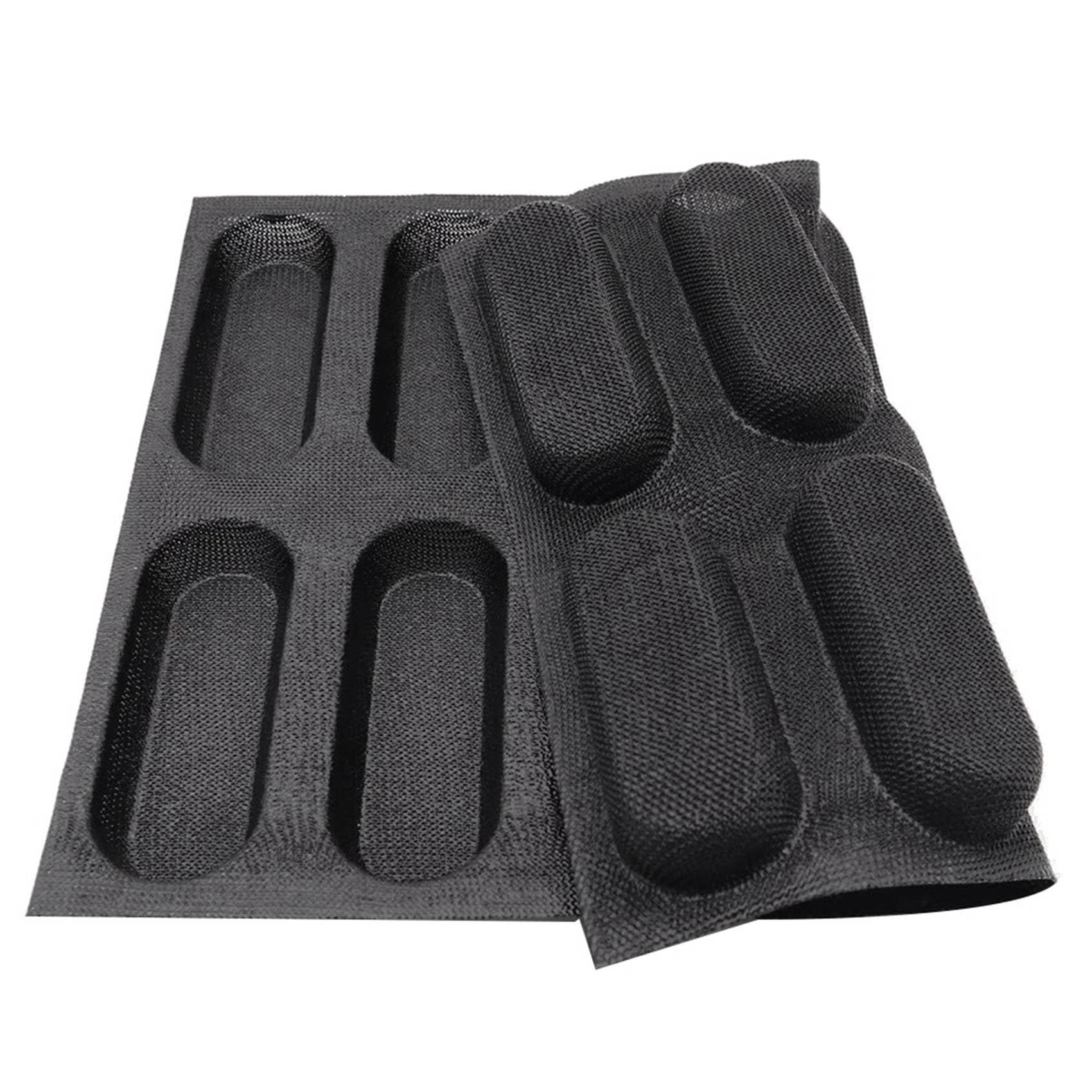 Speesy 3X 12 Trous en Silicone Pan-Antiadhésif Percé pour Pain, Moules pour Hot Dog, Doublures de Four Moule à Pain