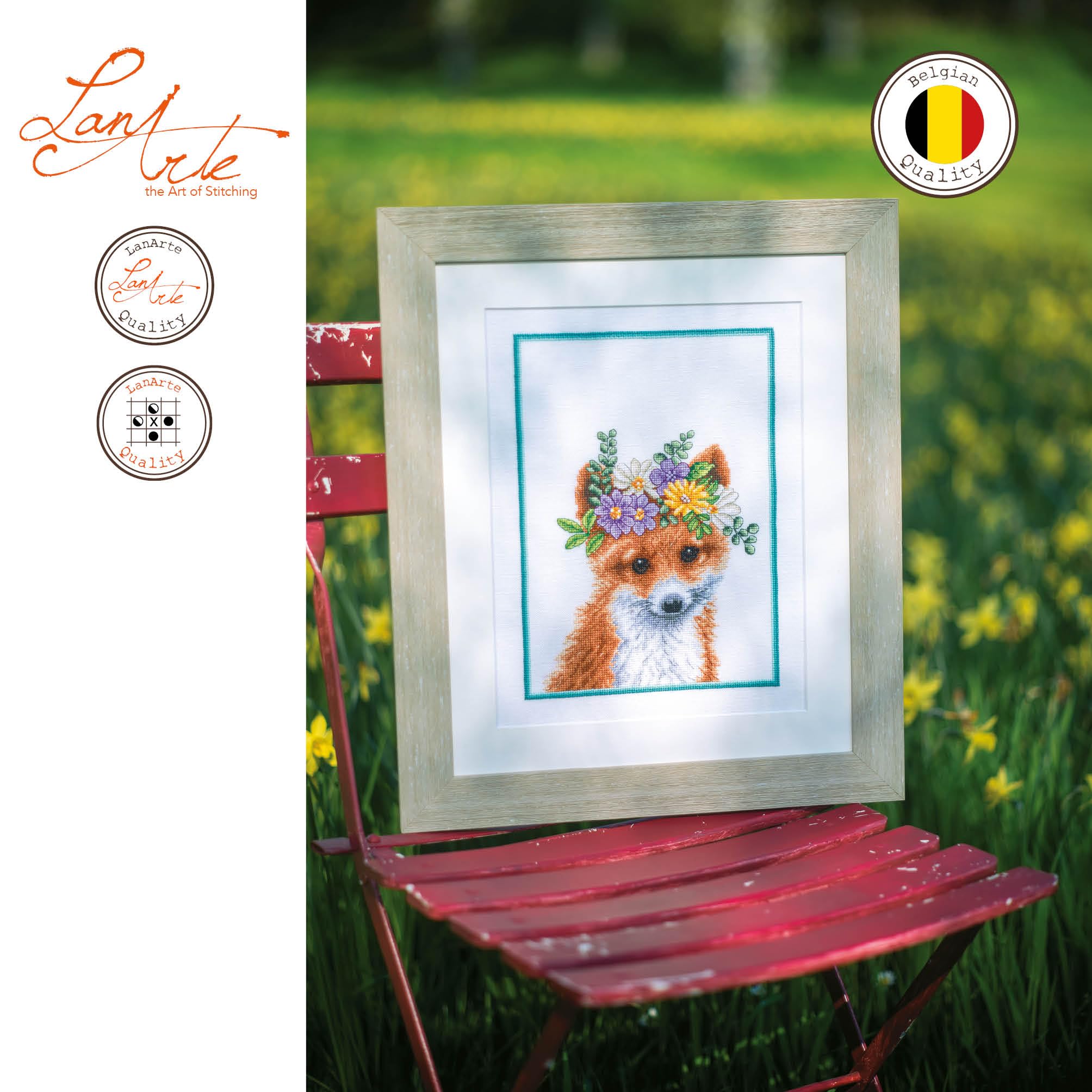 Kit Punto Croce VOLPE LANARTE, Fai Da Te, Quadro Decorativo 18x27 Cm - 4