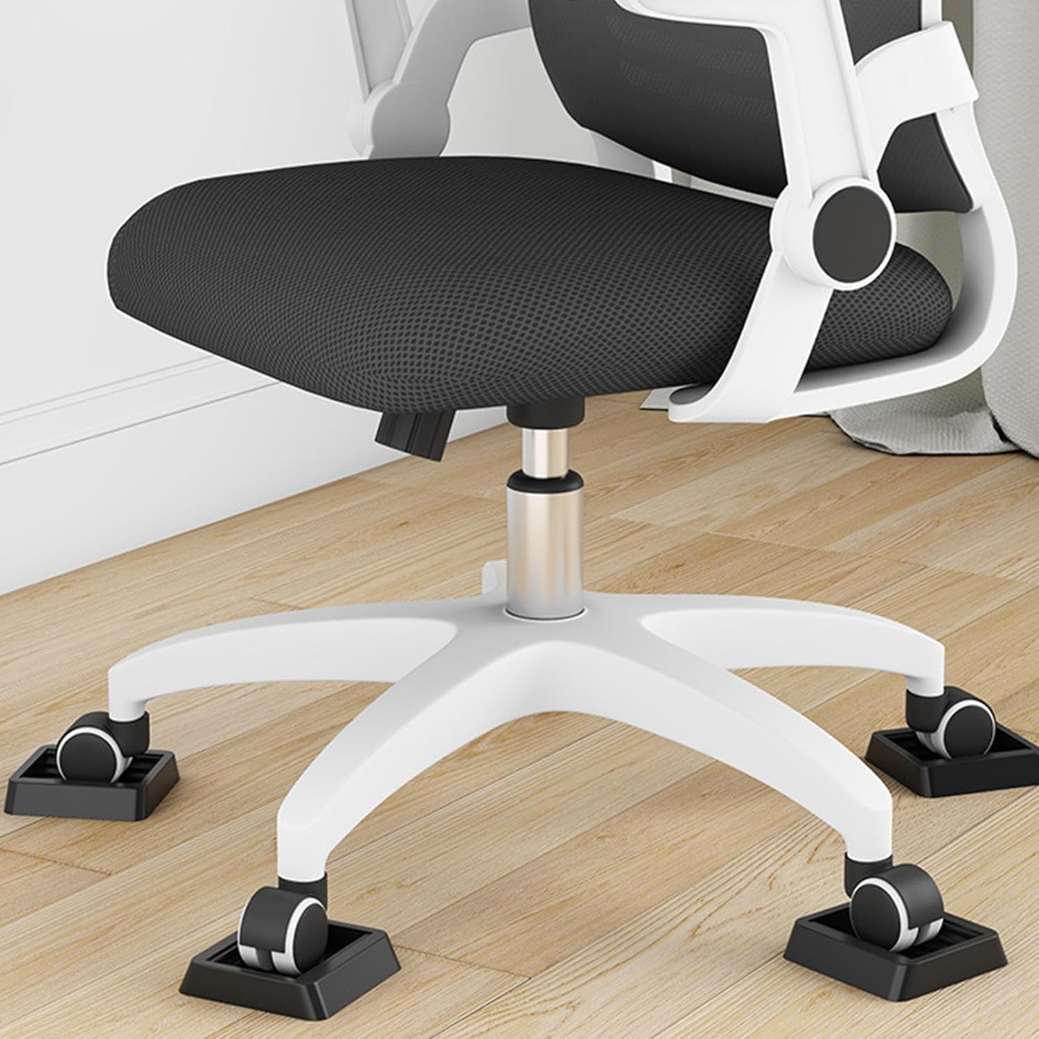 Black Furniture Casters Cups Not Slip Furniture Pad with Enhances Grip for Very Quiet Gliding & Heavy Duty