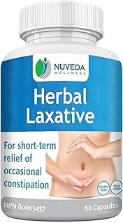 NUVEDA Wellness Herbal Laxative 60 Veggie Capsules With Aloe Vera & Dandelion Extracts | Soft, Safe & Efficient Dietary Supplement For Constipation | Improve Bowel Movement
