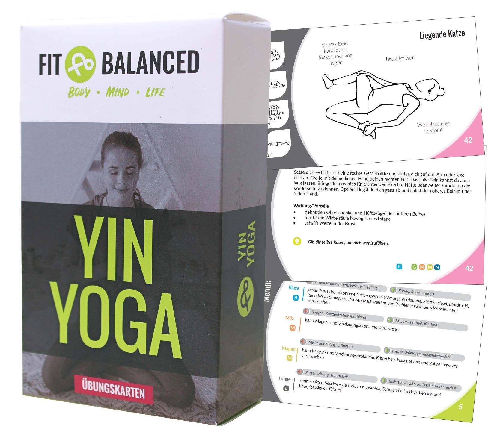 Yin Yoga Übungskarten, sanftes Yoga, für Anfänger und Fortgeschrittene, mit 70 Yogaübungen, Yogabox (in Neuer Verpackung)