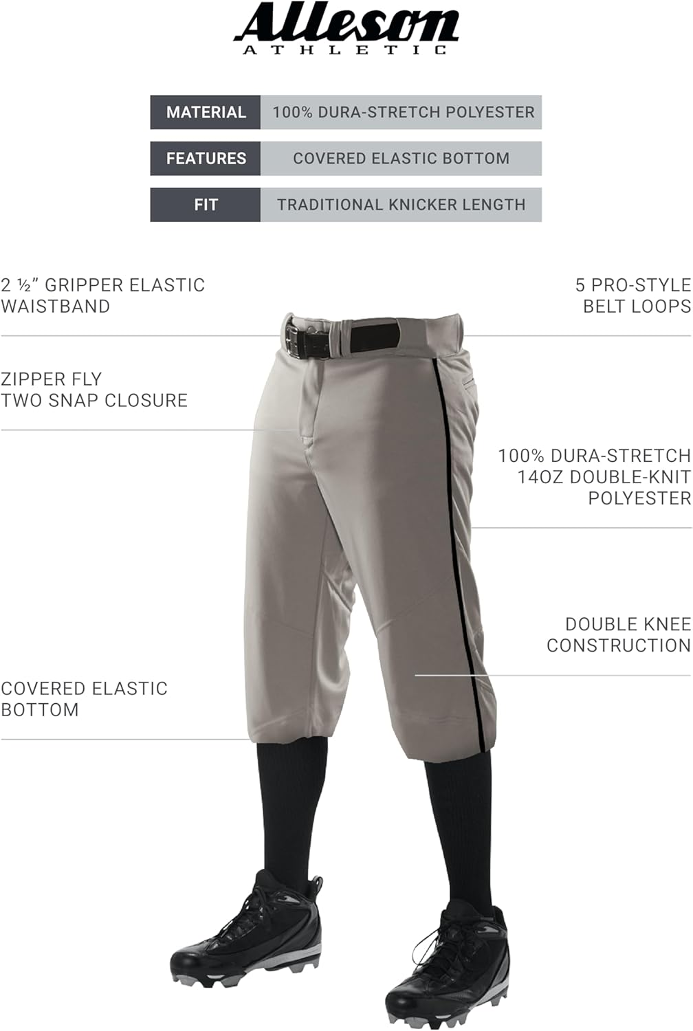 Alleson Athletic Men's Crush Knicker Braided Pant