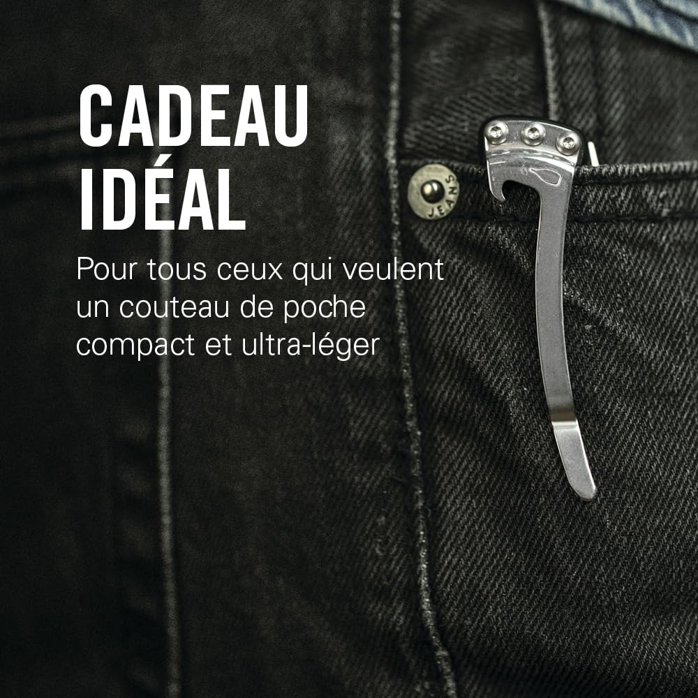 Leatherman Skeletool KB - Couteau de Poche Noir avec Lame en Acier Inoxydable et Décapsuleur - Noir