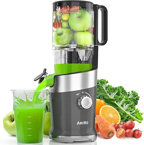 Juicer Machines For Whole Fruits, Aeitto Cold Press Juicer with