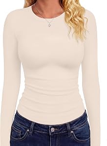 GAYHAY Long Sleeve Shirts for Women Tops Fitted Clothes Fall Fashion 2026
