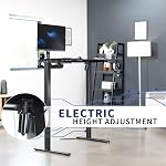 VIVO Coin électrique en forme de L 47 x 47 dans le bureau de standing, réglage de la hauteur de mémoire, cadre noir supérieur, DESK-E1L94B | Électrique, cales 154 lbs, Table en forme de L, Stand assis, Réglable en hauteur, Préréglages de mémoire, Home Office, Cadre noir