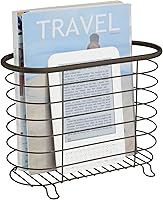 mDesign Bronze Newspaper & Magazine Rack Holder for Bathroom, Office, Den - Stylish Organizer