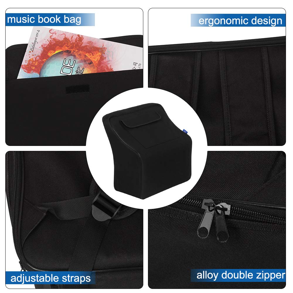 ACAGALA Fisarmonica Gig Bag Piano Fisarmonica Custodia per strumenti a tasti 48/80/96/120 Bass Piano Fisarmoniche Nero