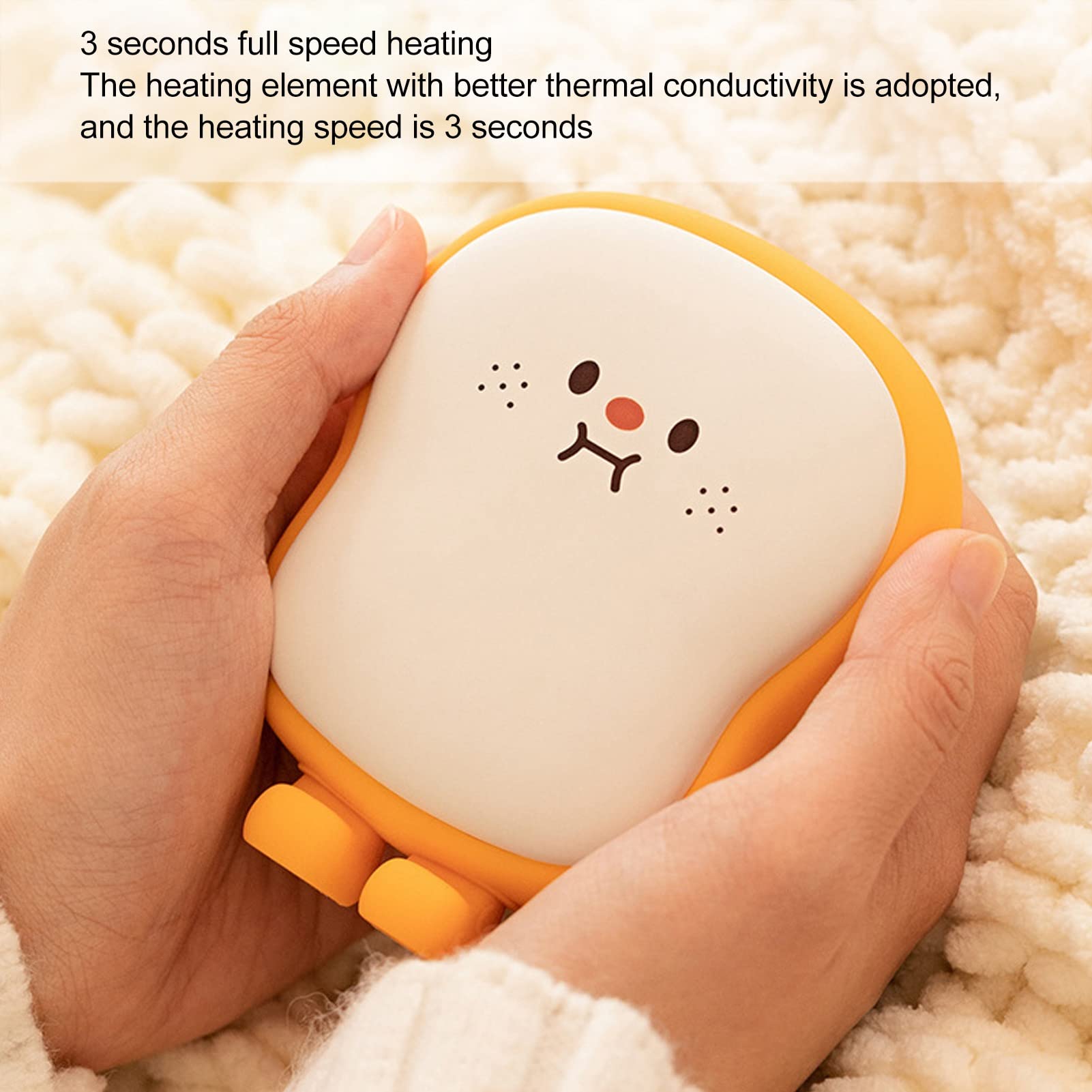 Cocoarm Scaldamani Elettrico, Scaldamani Ricaricabile per Carino 6000mAh Power Bank, Lega di Alluminio ABS PC, da 122 a 140F 2 Livelli di Calore, per Viaggi in Ufficio a Casa Uso Invernale