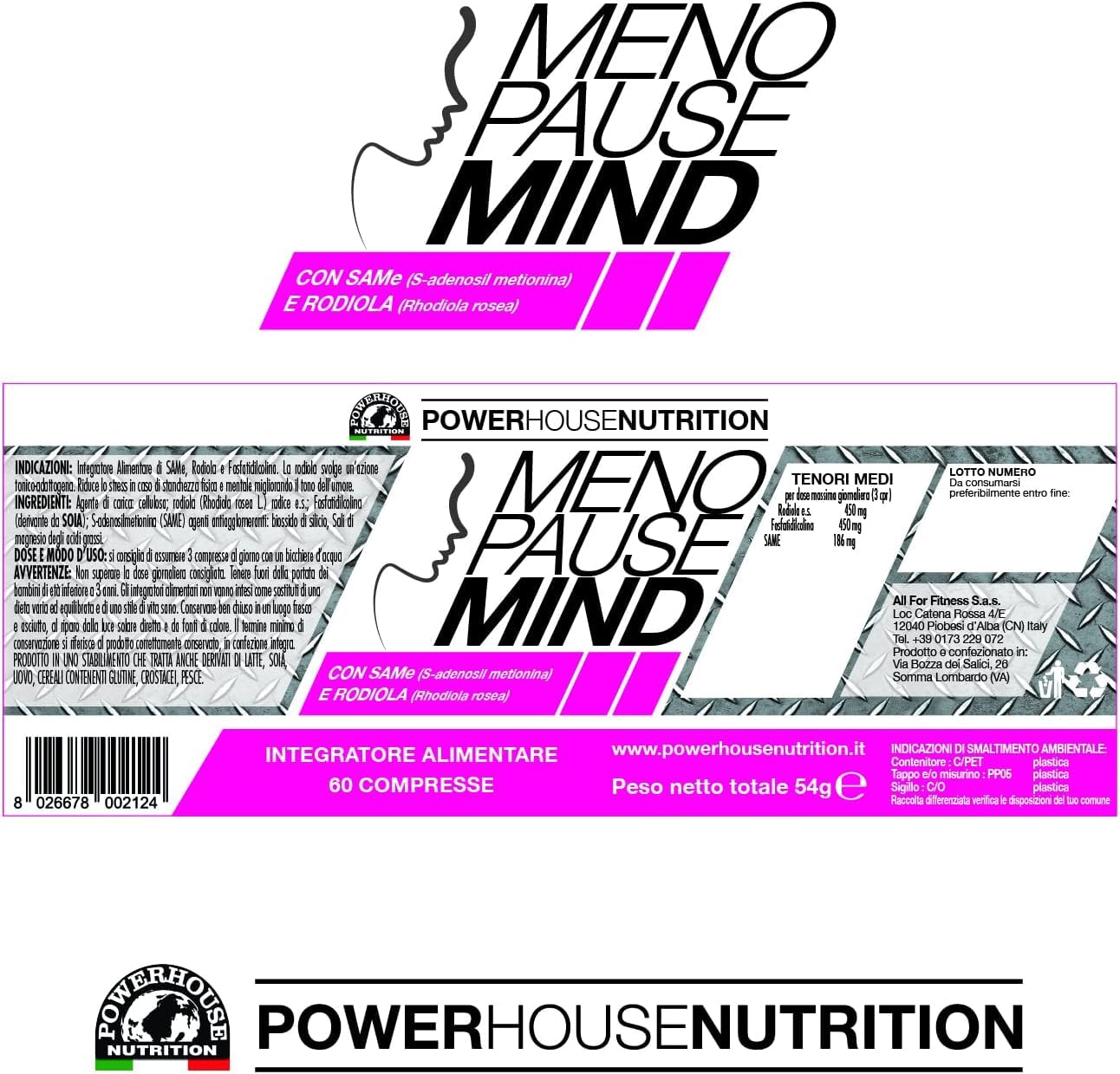 Menopause Line Combo Powerhouse Nutrition – Box 3 Integratori per Donna (Menopause Mind + Menopause Body + Dreno 1000) – Supporto Nutrizionale e Benessere Quotidiano – Made in Italy