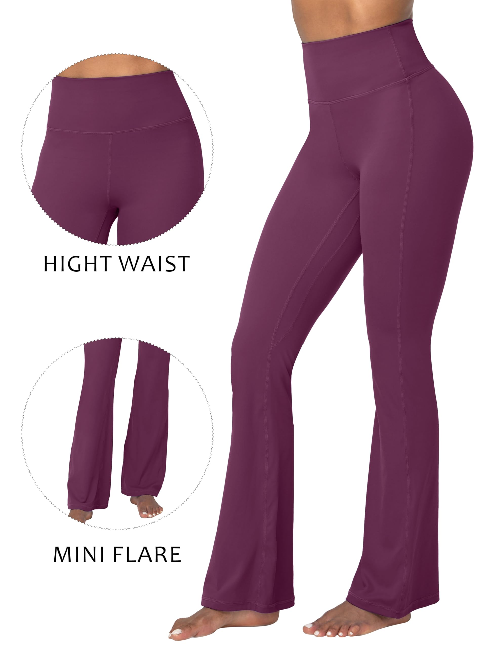 Sunzel Mini leggings svasati da donna, pantaloni da yoga a vita alta con controllo della pancia, leggings casual per allenamento in palestra, Rosso ciliegia, S