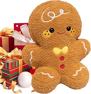 Gingerbread Man Plush Toy, Christmas Plush Toy, Cuddly Hug Toy, Doll for Children, Adults, Sofa, Bed, Car