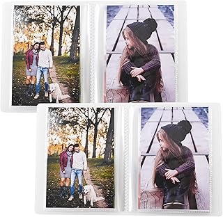2-Pack 4 x 6 Photo album, 48 Pockets Shows 96 Pictures，Album with Customizable Cover Mini Picture Album for Family Wedding...