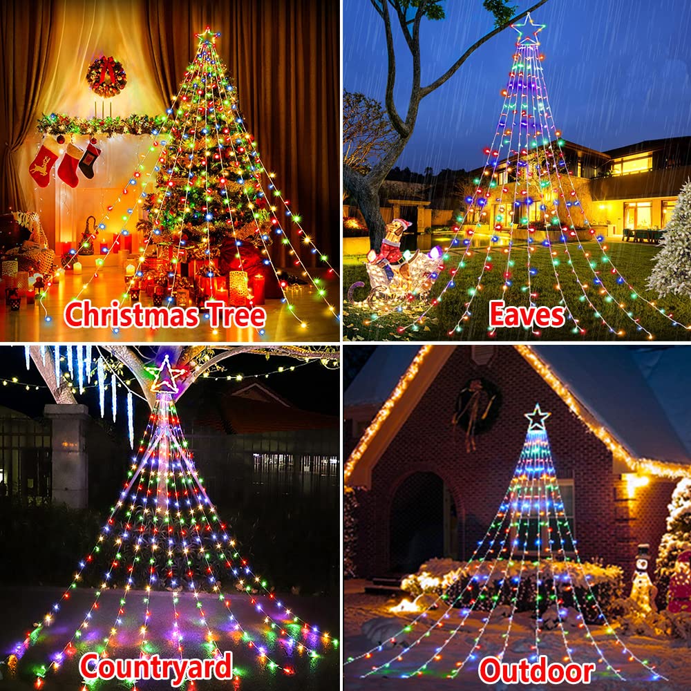 Outdoor Christmas Decorations 344 LED Star Lights Easy