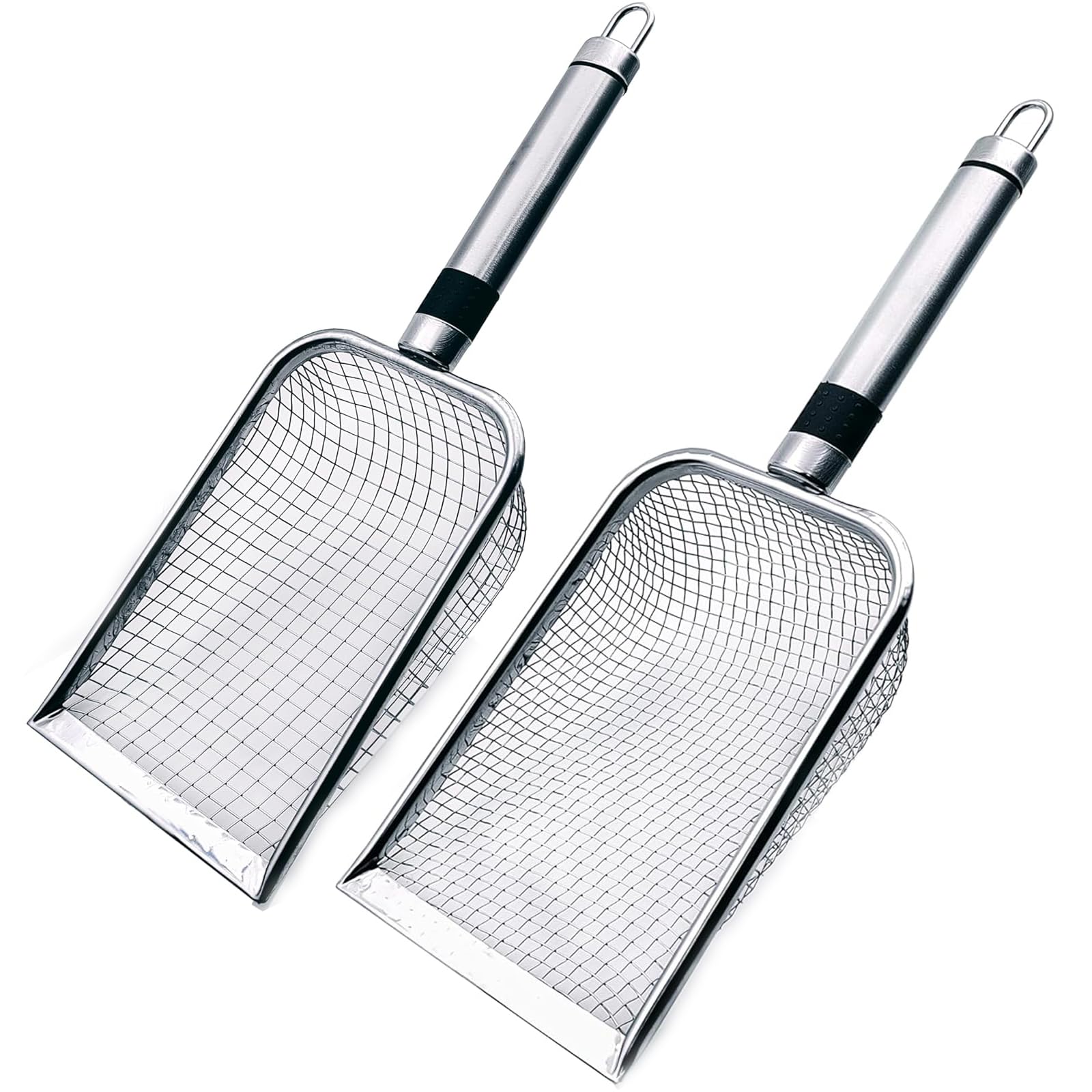 2 Pcs Soil Sieve, Stainless Steel Garden Soil Sifter with 3.8/5mm Mesh