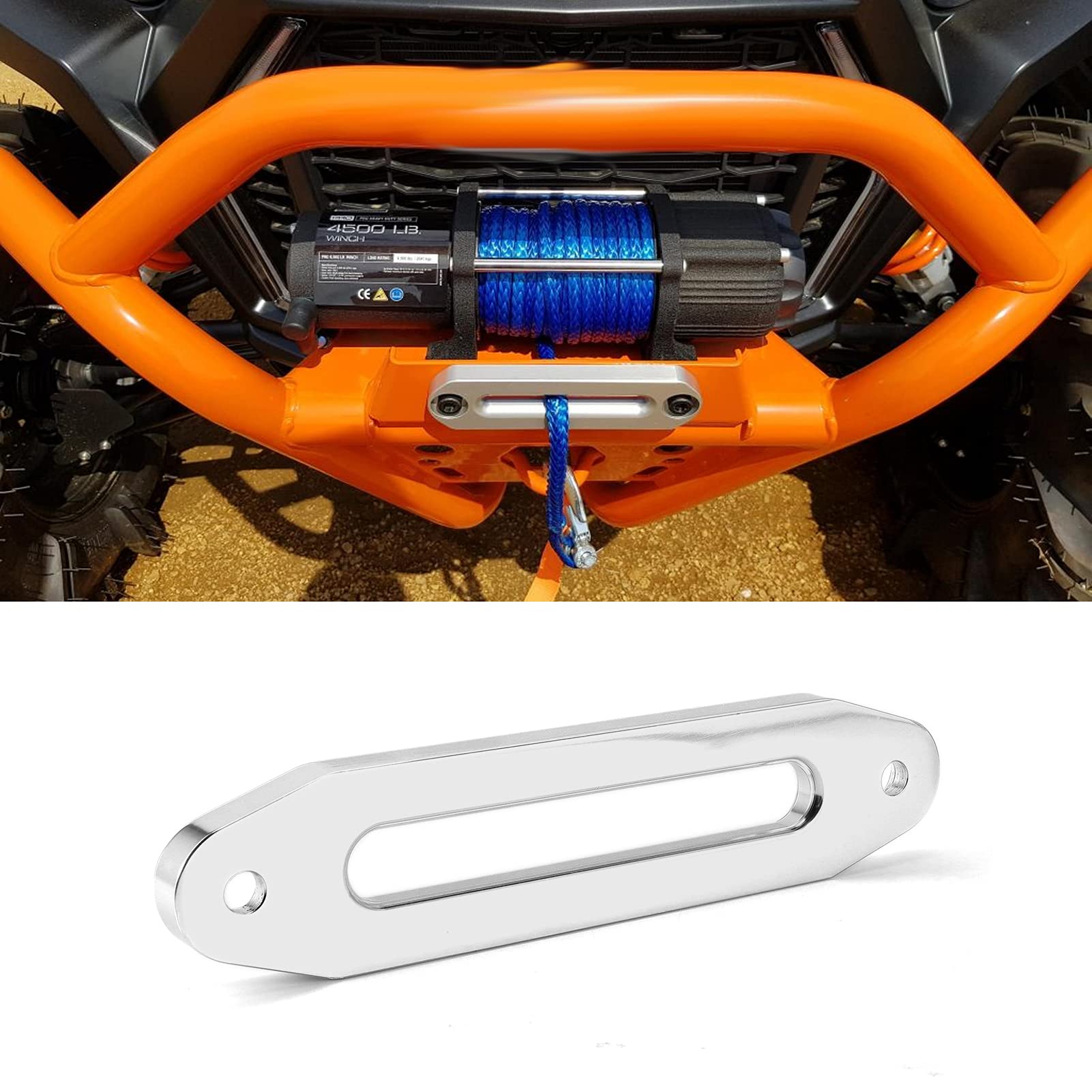 Ymiko Guide de Câble de Treuil Hawse en Aluminium, 254 Mm/10 Pouces 8000lbs à 15000lbs Guide de Corde de Treuil Hawse Fairlead pour Véhicule Tout-Terrain
