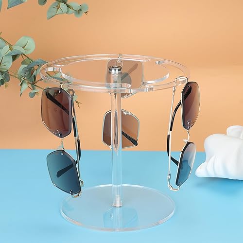 Miniatura 7 de Soporte acrílico para lentes de sol con rotación 360, soporte de exhibición de lentes y organizador de lentes de sol, organizador de gafas de sol de