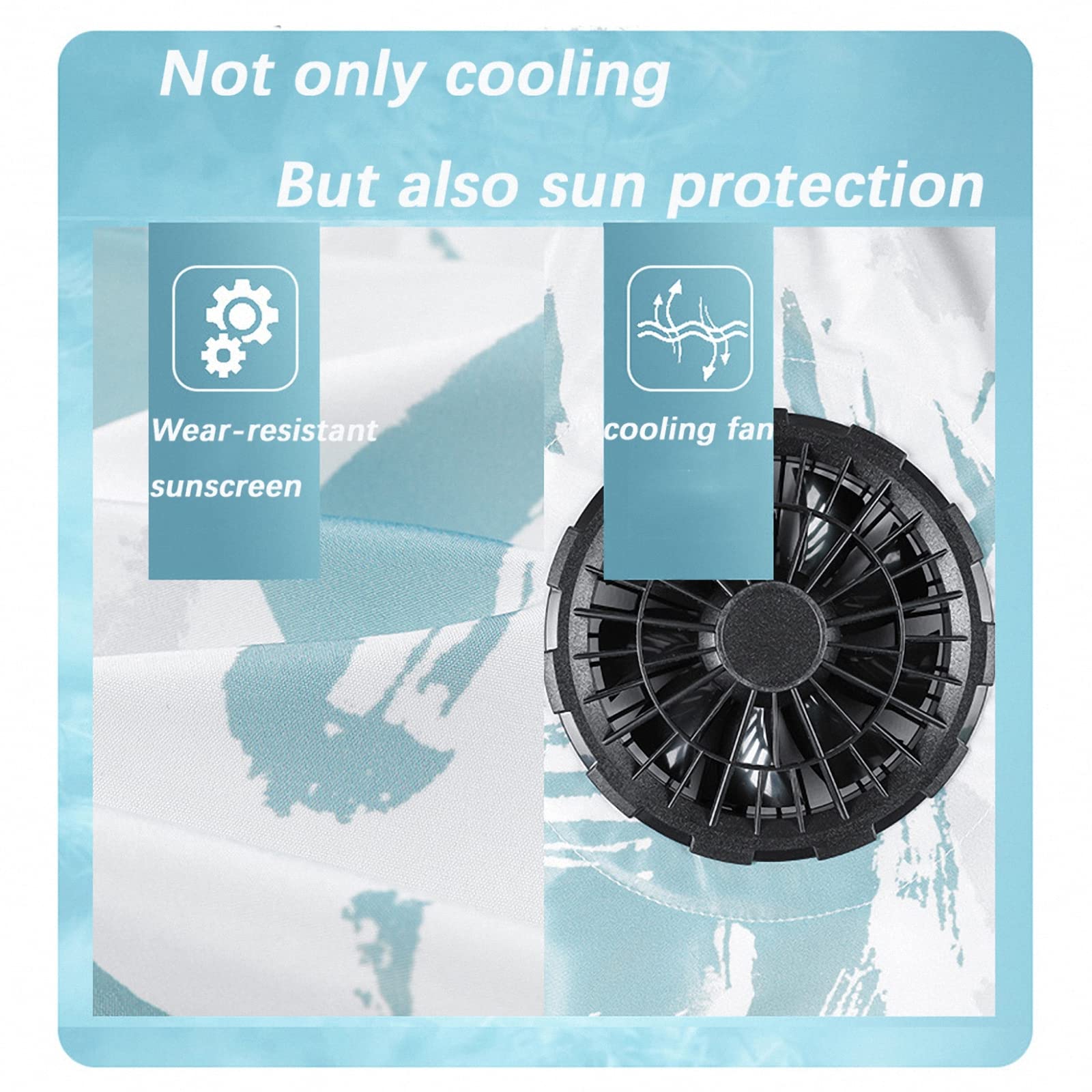 Ropa de Trabajo de Aire Acondicionado para Hombres de Verano,Ventilador de Carga USB para Exteriores,Chaleco de enfriamiento,protección Solar para Deportes Mangas Cortas
