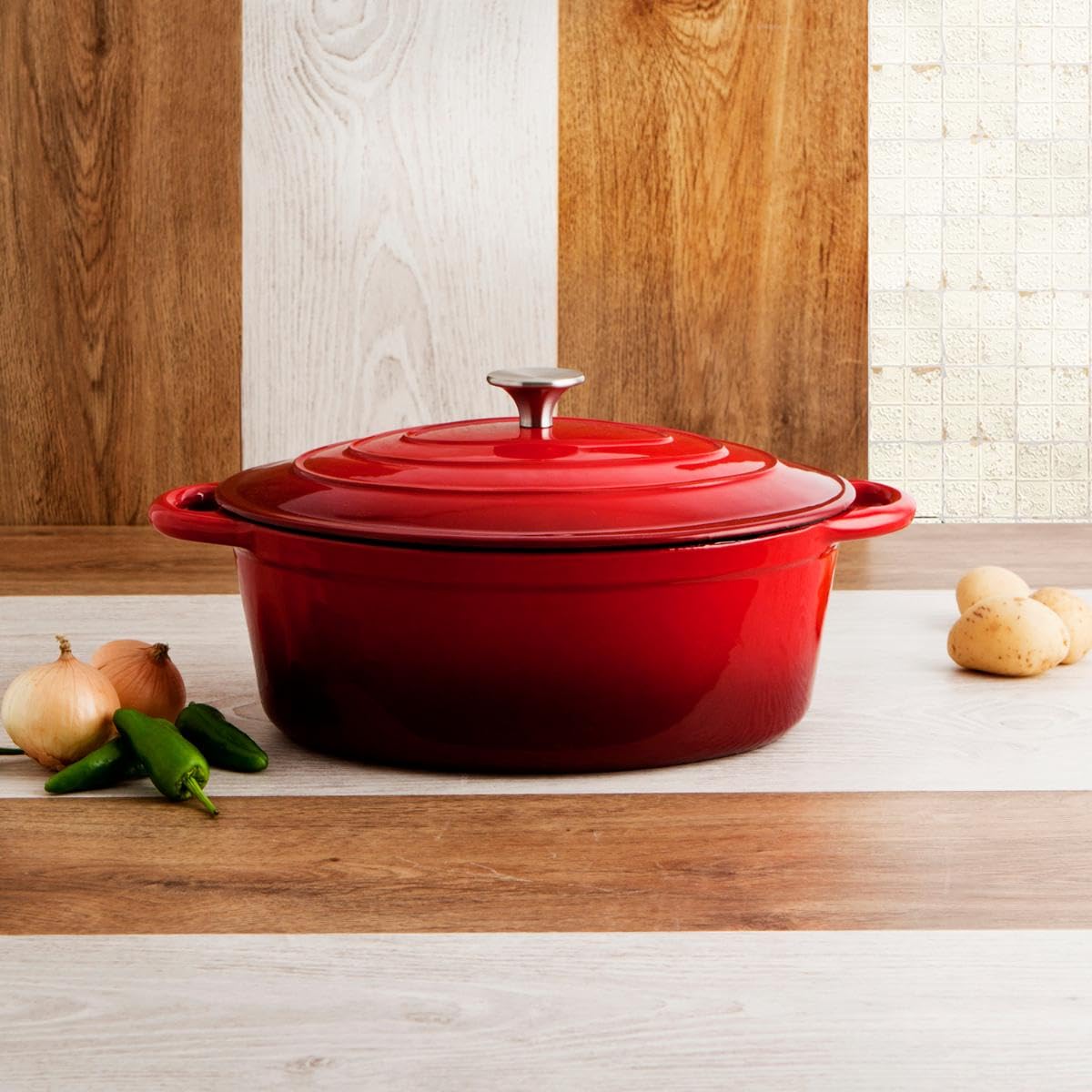 Bidasoa FERRO - Cocotte in ghisa rossa 30 cm - 4,3 L (7664010)