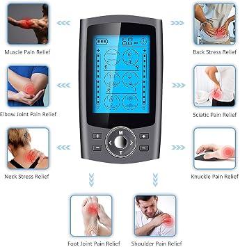 Dual Channel Tens Machine Pain Relief Machine Full Body Acupuncture Massage with 24 Massage Modes for Relieving Back Neck Stress Sciatic Pain