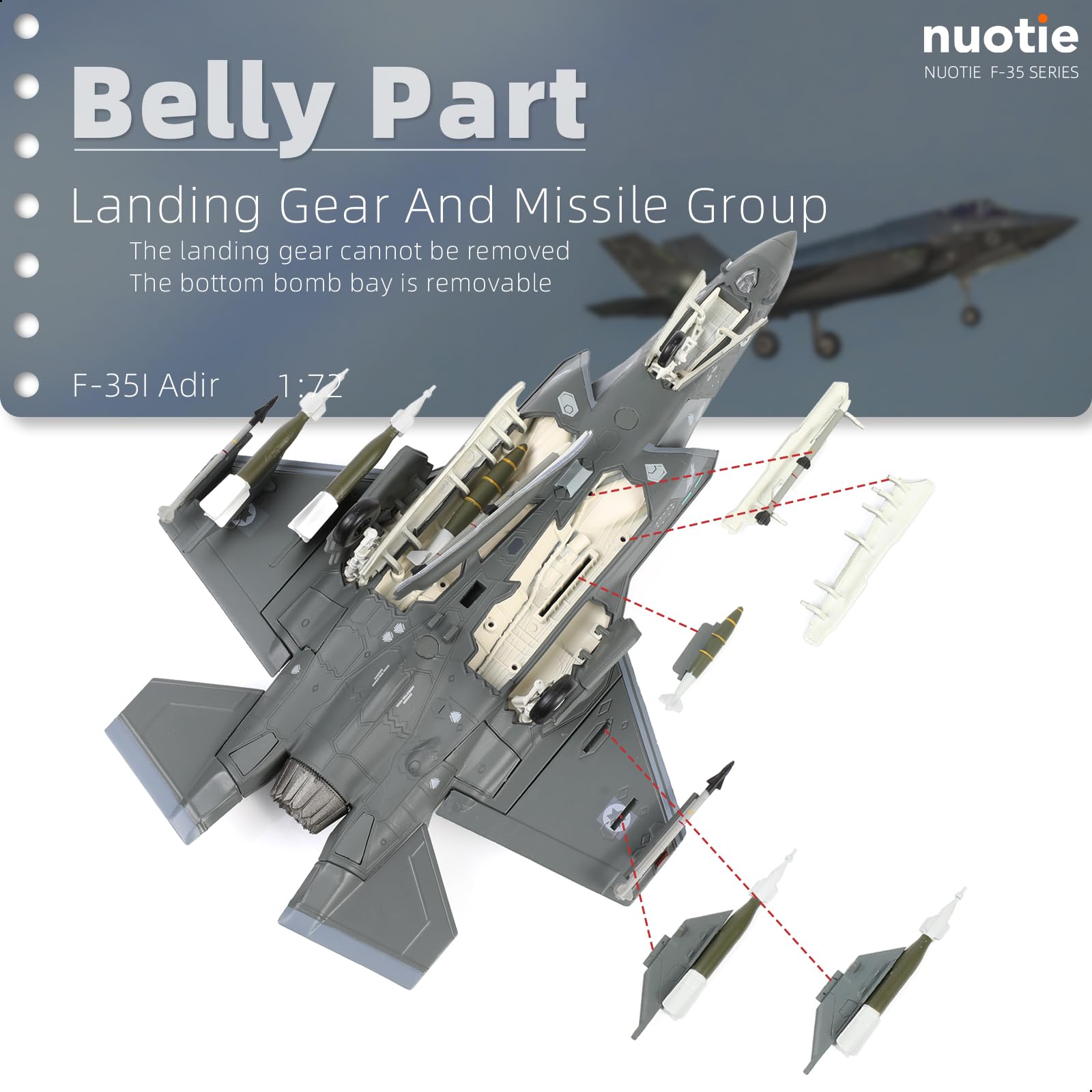 Modellino F-35I Stealth Israel Air Force 1/72 – Pressofuso + Parti In Plastica - Foto 3