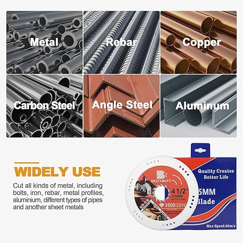 Miniatura 5 de Rueda de corte de diamante, hojas de sierra de diamante soldadas al vacío de 4 12 pulgadas x 78 pulgadas a 58 pulgadas para tubo de acero de metal,