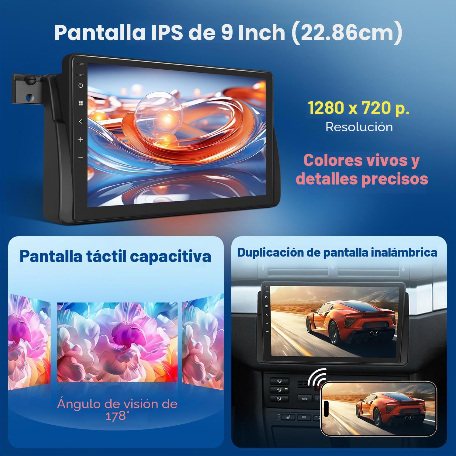 Eonon Estéreo Android 14 3+32 GB BMW CarPlay Android Auto MirrorLink GPS Bluetooth DSP USB RCA cámara de respaldo