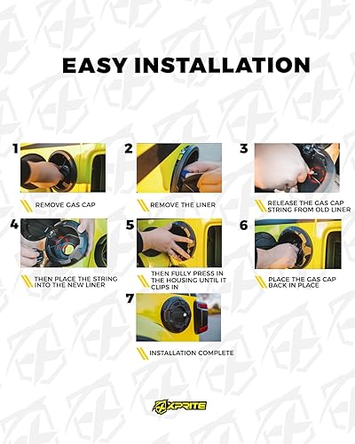 Miniatura 27 de Xprite Cubierta de tapa de tanque de gas con bloqueo compatible con Jeep Wrangler 2018-2025 JL y JLU 2/4 puertas ilimitadas, cubierta de puerta