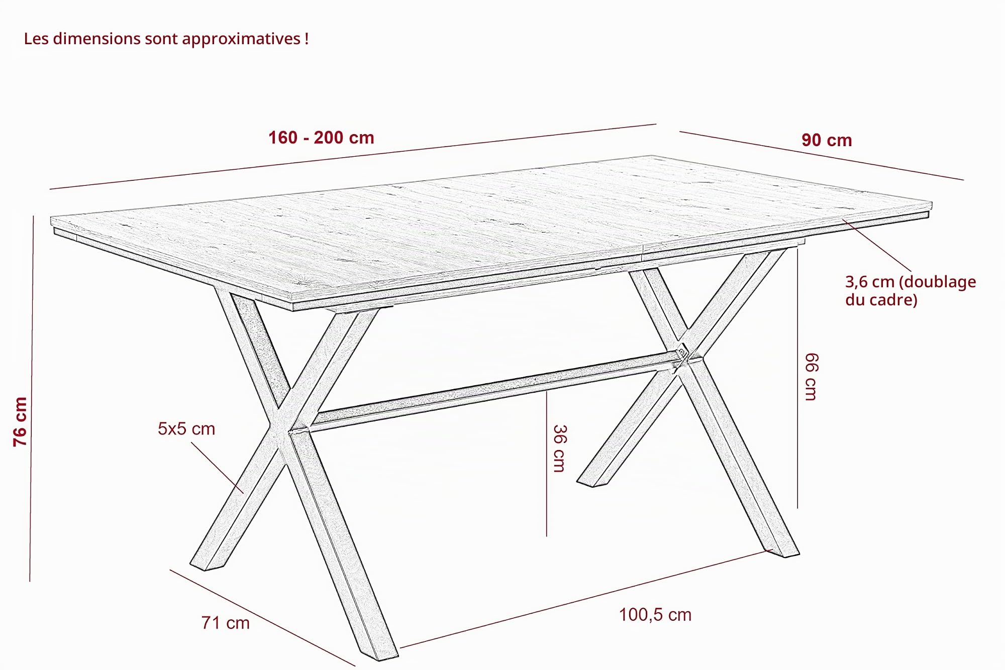 Hela Tische, Karina Table à Manger Extensible, Matériau Dérivé du Bois avec Revêtement en Mélamine, Chêne Artisan, Piètement Anthracite en X, 160-200 x 90 cm
