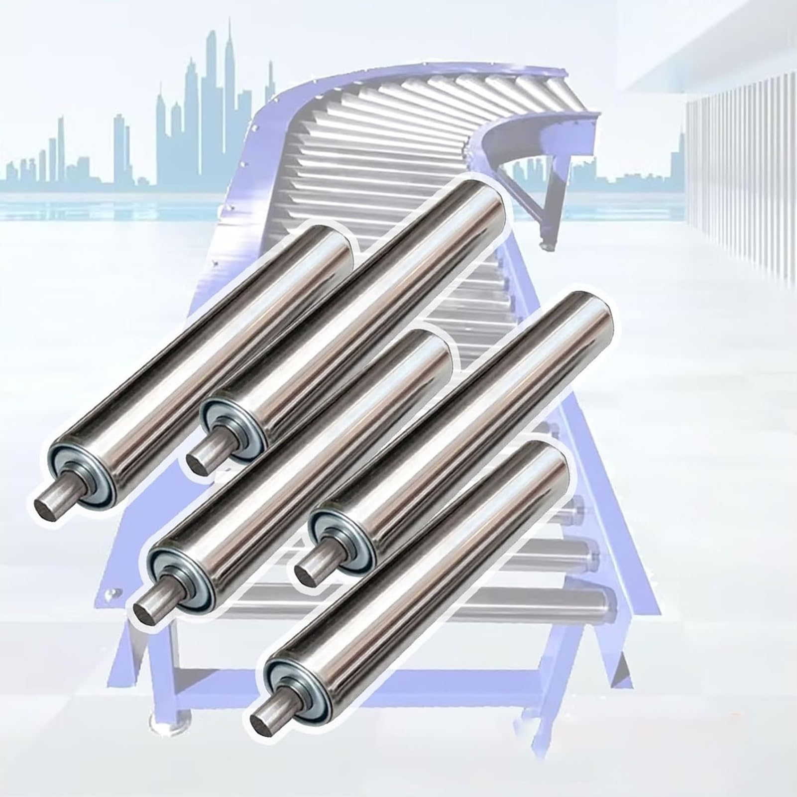 Stainless Steel Conveyor Roller, Axle Diameter 1 1.25 1.5 1.9 2.3 in, Replacement Steel Roller,for Woodworking, Roller Stand or Bike Rollers Conveyor Rollers, Length 100-1000mm(Dia 60MM/2.3in,L 250MM(