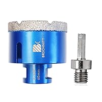 Vista 8 de Broca de núcleo de diamante de 1/4 de pulgada, 2 piezas para baldosas de porcelana, cerámica, mármol, granito, 1 sierra de diamante soldada al vacío