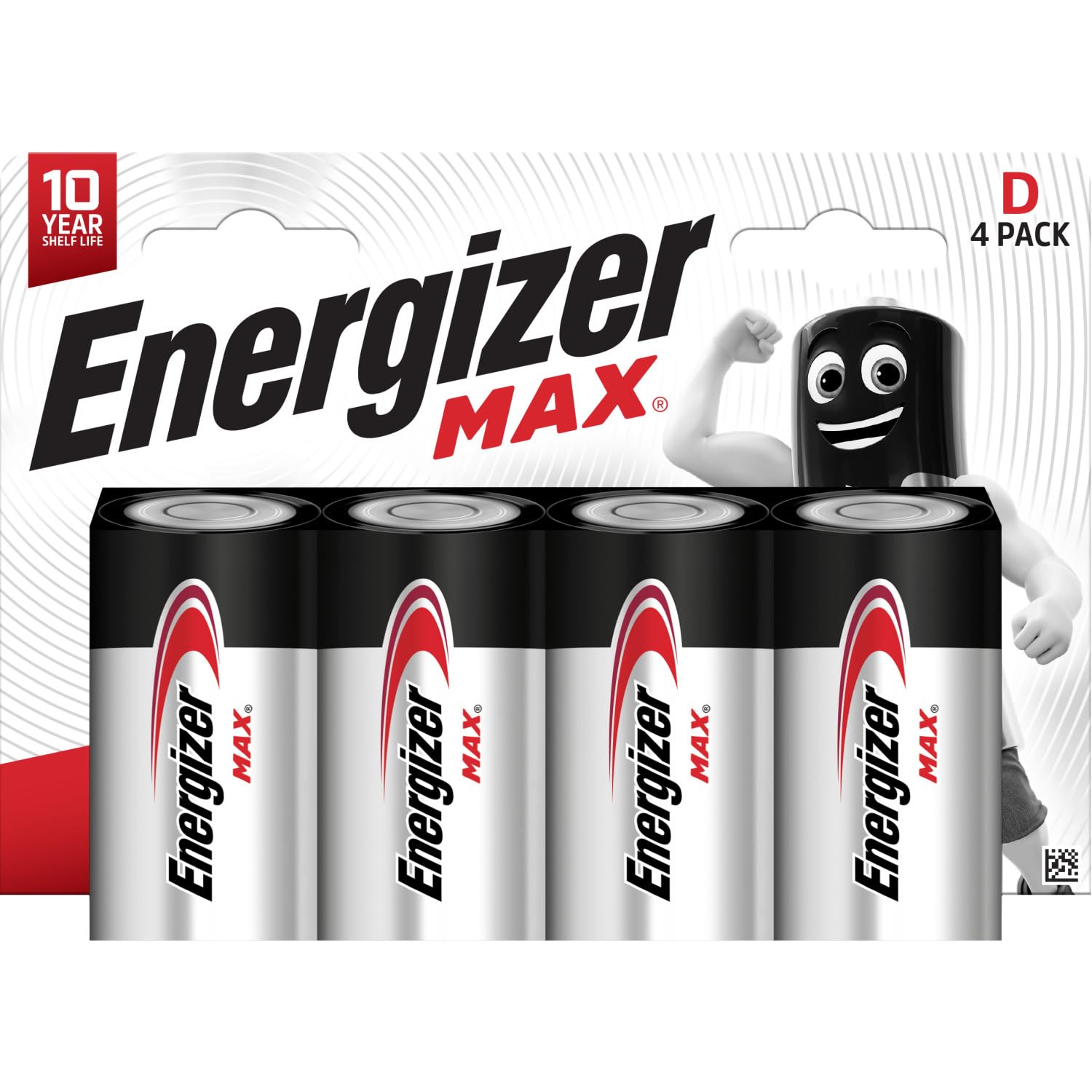 Energizer Max D Pile (Lot de 4) - 1.5V Pile LR20