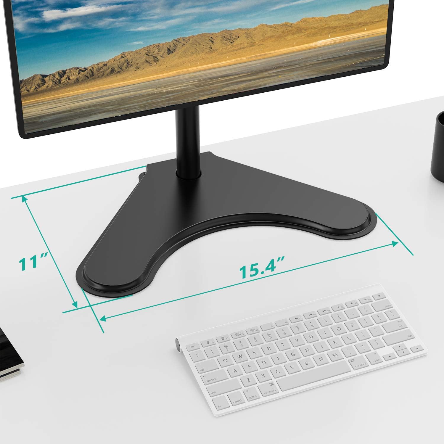Uр Tо 50% оƒƒ WALI Single Monitor Stand, Free Standing Desk Stand with VESA 75 to 100, Fully Adjustable Mount Fits One Screen up to 32 inch (MF001), Black