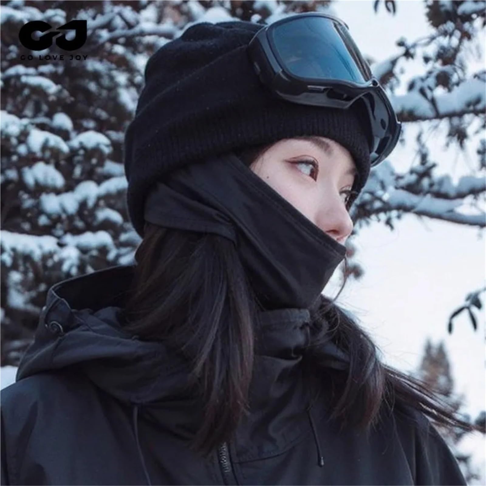 2Pcs Black Winter Unisex Quick-Drying Windproof Cold Warm Face Mask Can Be Used for Skiing Riding Outdoor Sports