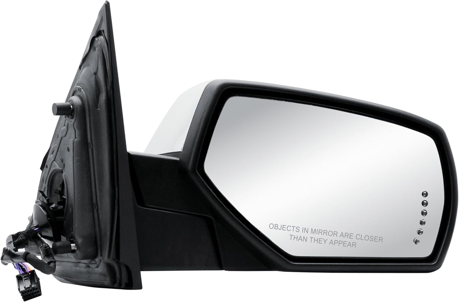 Passenger Right Side Door Mirror Power and Heated Glass with Turn Signal Arrow with Menory and Chrome Back Cover Power Folding for 2014-2019 Chevrolet Silverado GMC Sierra 1500 2500 3500